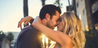 Olly’s Lovin Libido Pills vs Medicine Man Plant Co.’s The Libido Pill Man and woman kissing outdoor.