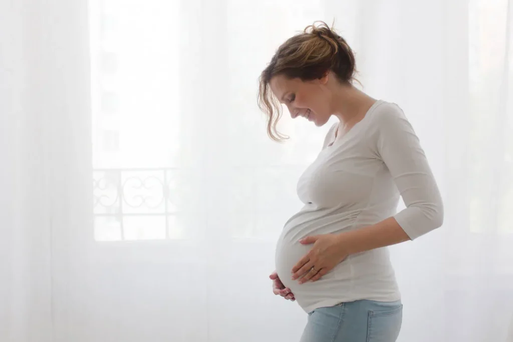 A pregnant lady.