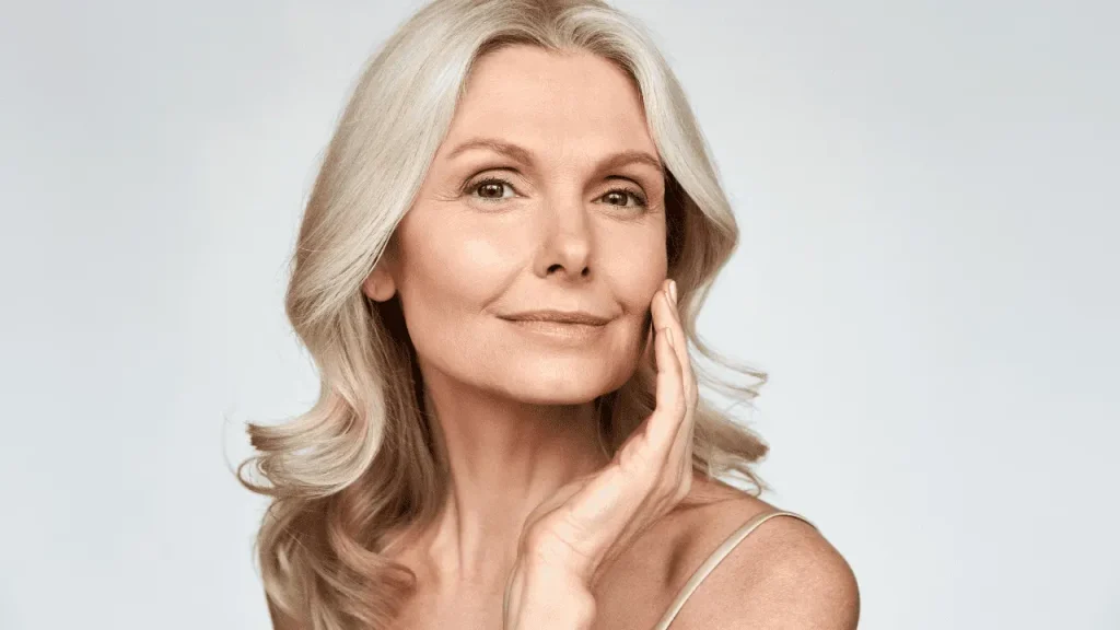 aged woman with healthy skin