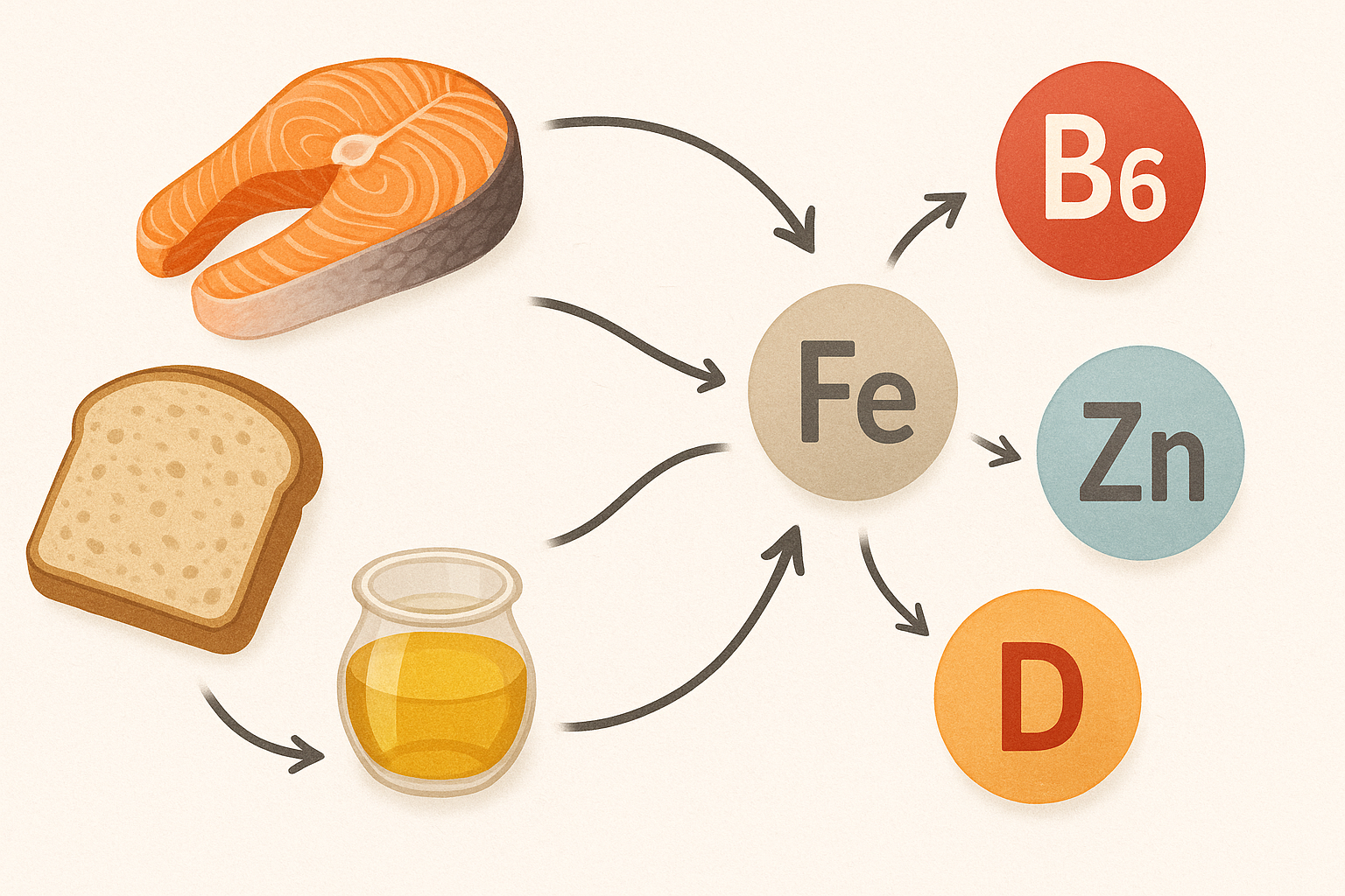 Infographic showing how macronutrients and micronutrients interact, answering what are the 2 categories of nutrients