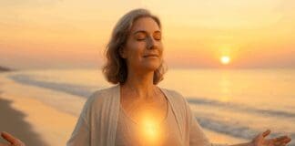 Essential Tips for Managing Menopause: How to Stop Thyroid Hot Flashes Safely and Effectively Calm midlife woman at sunrise on a beach with open arms, symbolizing peace and vitality through natural methods on how to stop thyroid hot flashes.