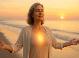 Essential Tips for Managing Menopause: How to Stop Thyroid Hot Flashes Safely and Effectively Calm midlife woman at sunrise on a beach with open arms, symbolizing peace and vitality through natural methods on how to stop thyroid hot flashes.