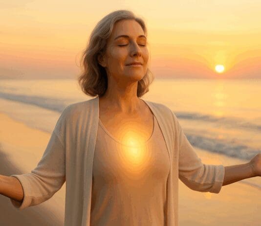 Essential Tips for Managing Menopause: How to Stop Thyroid Hot Flashes Safely and Effectively Calm midlife woman at sunrise on a beach with open arms, symbolizing peace and vitality through natural methods on how to stop thyroid hot flashes.