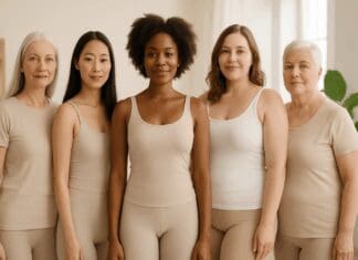 The Essential Female Hygiene Checklist Every Woman Should Follow for Better Intimate Health Diverse group of women of all ages standing confidently in a serene wellness space, symbolizing unity and empowerment for a female hygiene checklist.