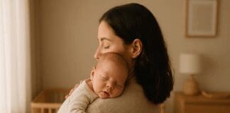 The Surprising Reason Why We Burp Babies: A Vital Guide for New Moms and Maternity Care Mother gently burping her newborn in a softly lit nursery, illustrating why we burp babies for comfort and digestion.