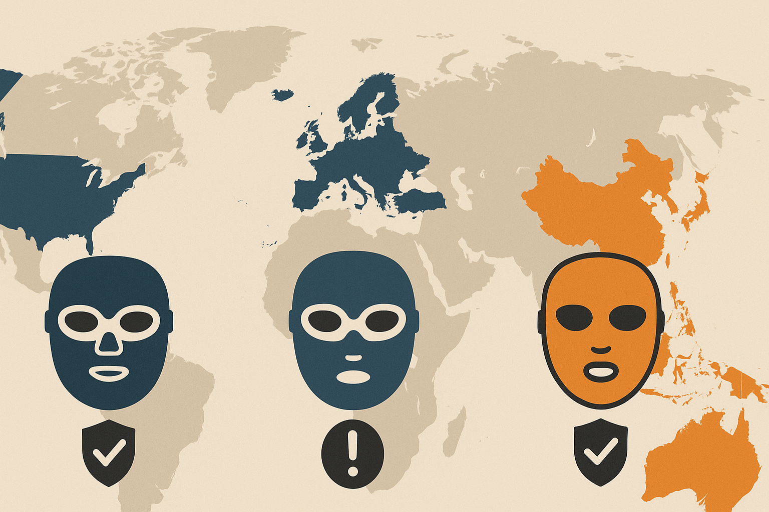 Infographic comparing global regulations for LED face masks in the U.S., EU, and Asia-Pacific, addressing the question: are led face masks safe for eyes