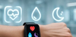 The Ultimate Guide to the 3 Plus Smart Watch: A Powerful Blend of Health Tracking and Wearable Tech Futuristic 3 plus smart watch on wrist displaying glowing icons for heart rate, oxygen level, and sleep data in a high-tech setting